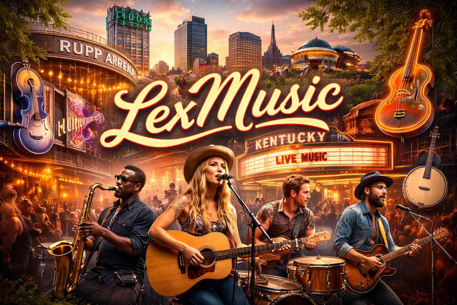 Lexington Kentucky live music collage